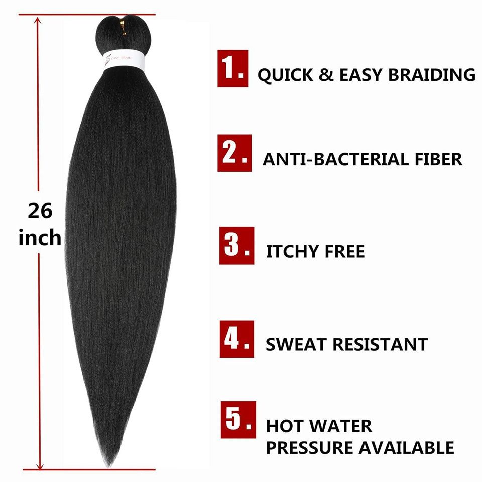 26inch Synthetic Braid Hair African Chemical Fiber Wig Low-temperature Flame-retardant EZ Braids Hair Wholesale