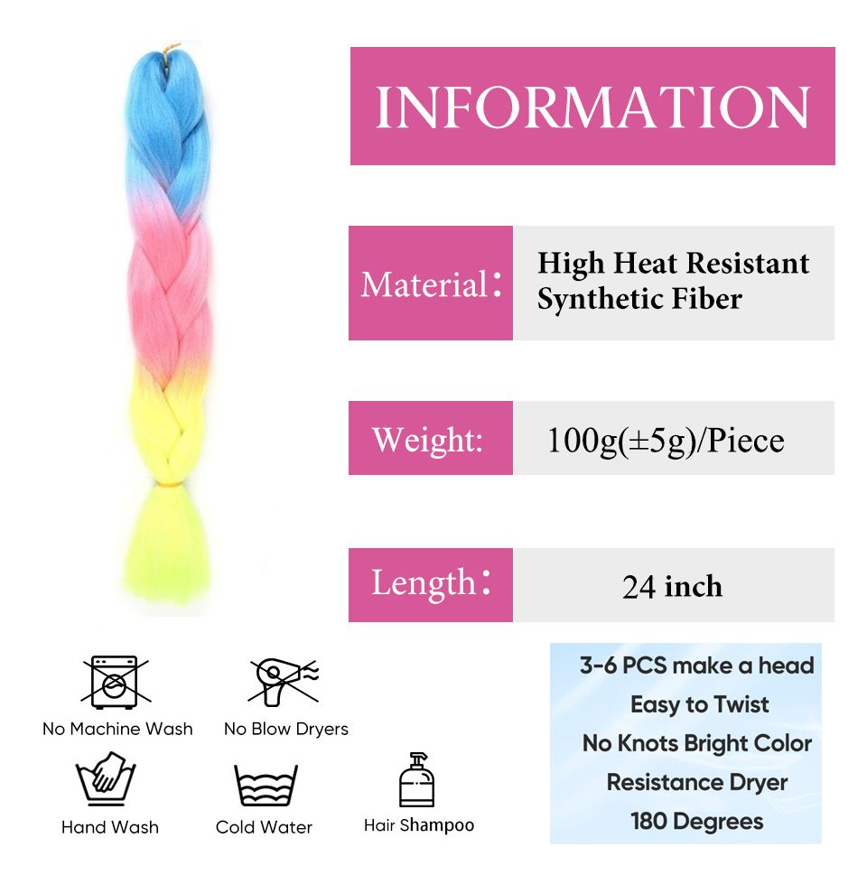 24inch Synthetic Braid Hair Extensions African Colored Wig Jumbo Braid Dreadlocks Quick Weave Wholesale