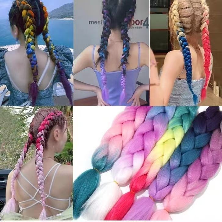 24inch Synthetic Braid Hair Extensions African Colored Wig Jumbo Braid Dreadlocks Quick Weave Wholesale