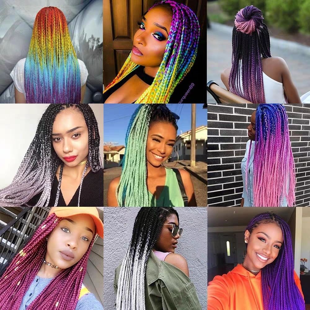 24inch Synthetic Braid Hair Extensions African Colored Wig Jumbo Braid Dreadlocks Quick Weave Wholesale