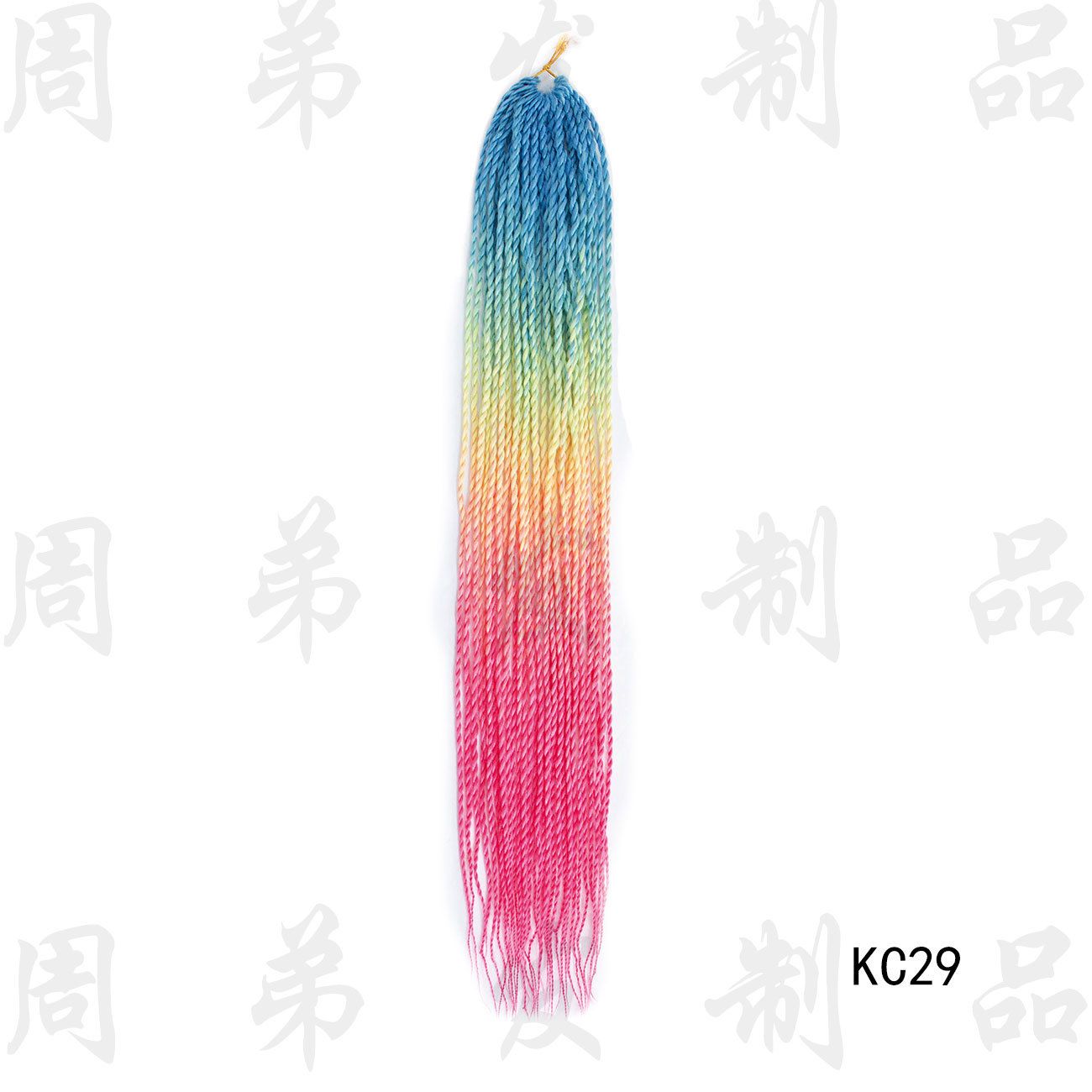 30 Pieces Color Gradient Dreadlock Crochet Hair Braids Extensions Small Braids Ponytail Wig African Women Wigs