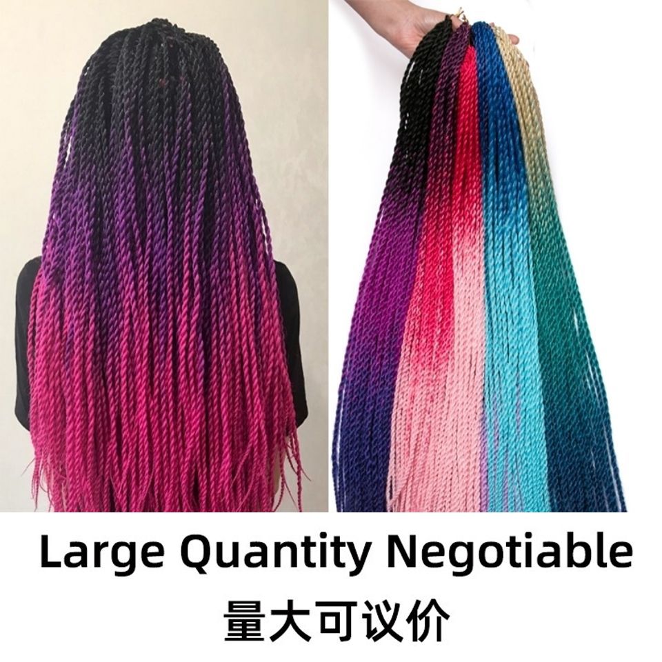 30 Pieces Color Gradient Dreadlock Crochet Hair Braids Extensions Small Braids Ponytail Wig African Women Wigs