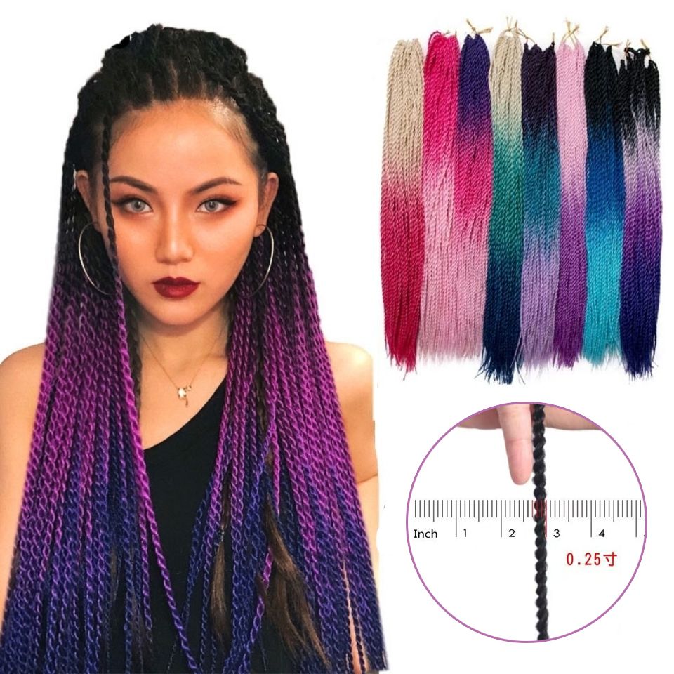 30 Pieces Color Gradient Dreadlock Crochet Hair Braids Extensions Small Braids Ponytail Wig African Women Wigs