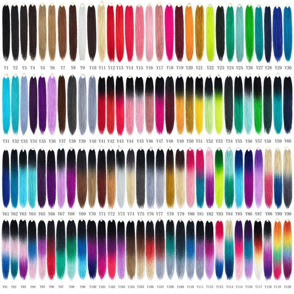 30 Pieces Color Gradient Dreadlock Crochet Hair Braids Extensions Small Braids Ponytail Wig African Women Wigs