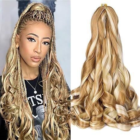 Synthetic Spiral Curl Crochet Hair Braids Pre Stretched Loose Curly Wavy Braiding Hair French Curl Braiding Hair Extensions