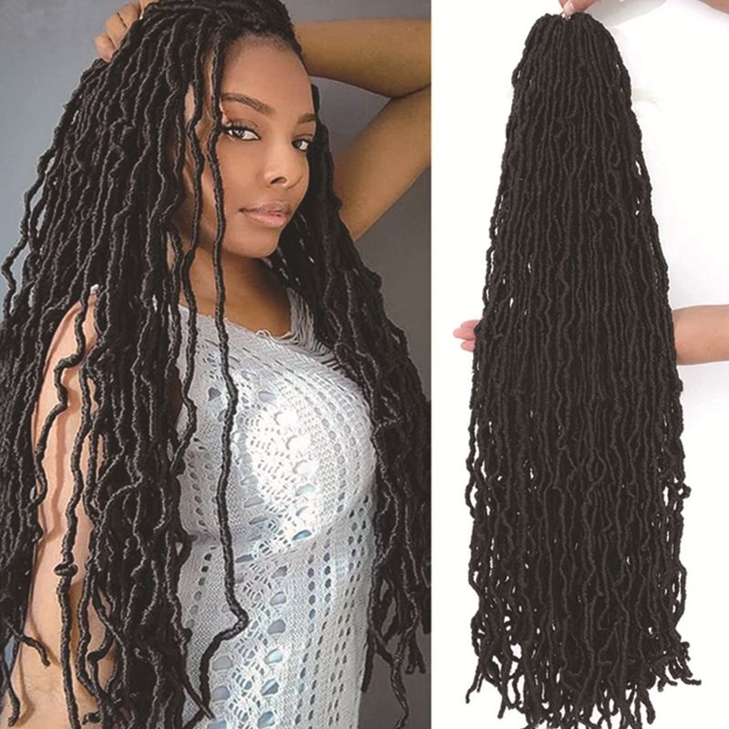 African Dreadlocks Single Weft Synthetic Hair Extension Soft Faux Locs Crochet Hair Pre-Looped Braiding Hair