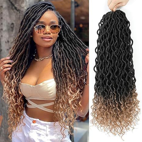 Multi Pre Looped River Locs Ombre Synthetic Crochet Braids Boho Goddess Faux Locs Hair