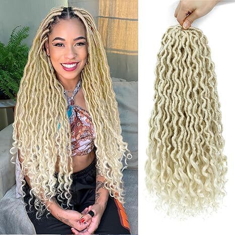 Multi Pre Looped River Locs Ombre Synthetic Crochet Braids Boho Goddess Faux Locs Hair