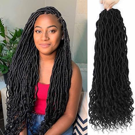 Multi Pre Looped River Locs Ombre Synthetic Crochet Braids Boho Goddess Faux Locs Hair