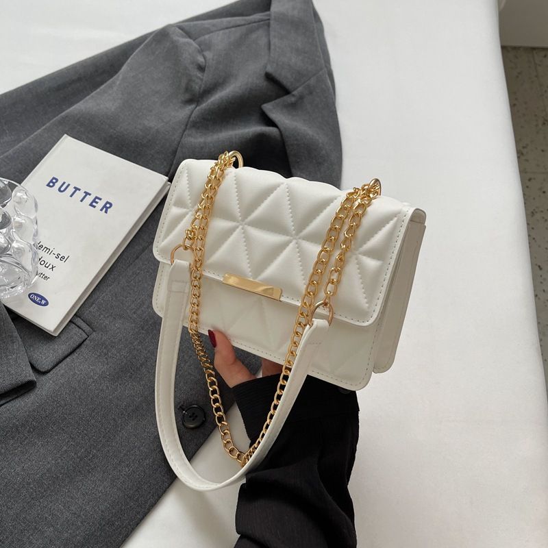 Fashionable Simple Shoulder Bag 2025 Autumn New Bag Bag Women's Niche Trend Handbag Women's Bag Korean Edition Small Square Bag black one size