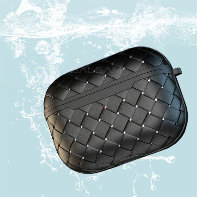 Breathable Weaving Leather Earphone Case For Apple AirPods Pro 1 2 Soft Silicone Cover Bluetooth Headset Protective Charging Bag Black for airpods