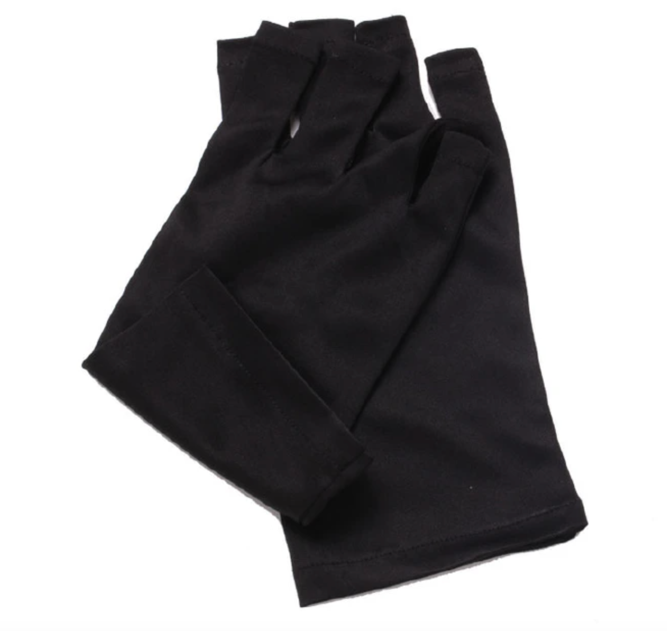 Anti UV Radiation Protection Gloves LED Lamp Nail UV Protection Glove Nail Art Gel Nail Dryer Light Nail Art Equipment Short black 1pair