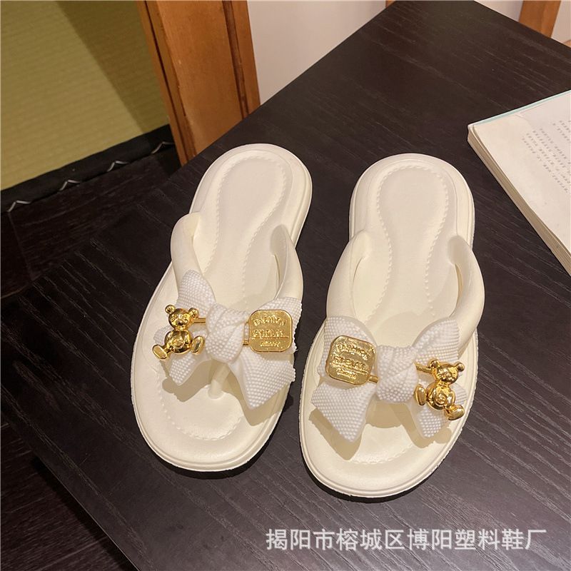 Thick bottomed EVA slippers with a poop like feel for home use, summer candy colored fairy style beach outdoor flip flops, foreign trade wholesale 01 36-37