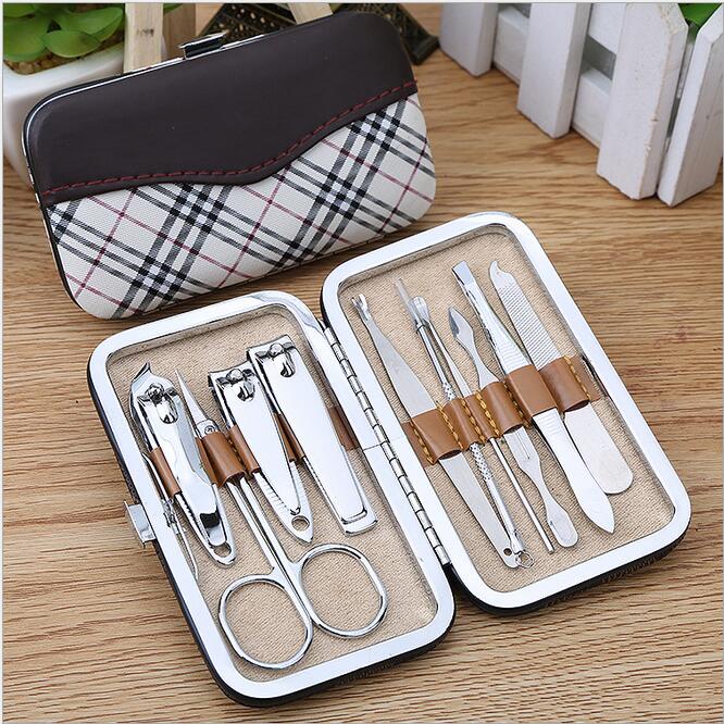 Stainless steel nail clippers sets 10 sets Silver 10pcs