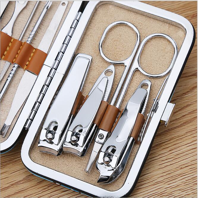 Stainless steel nail clippers sets 10 sets Silver 10pcs