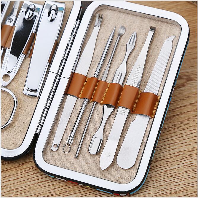 Stainless steel nail clippers sets 10 sets Silver 10pcs