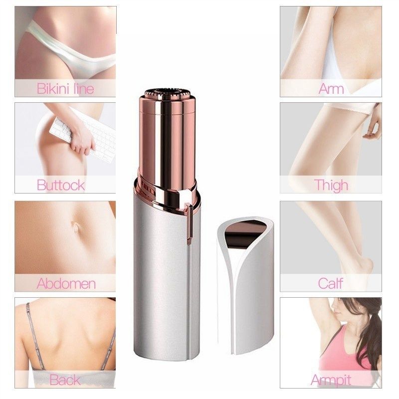Portable Electric Women Hair Remover Razor Depilator Painless Lipstick Shaver Fashion Epilator Body Facial Hair Removal