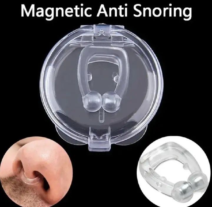 Magnetic Anti Snoring Device Silicone Anti Snore Stopper Nose Clip Tray Sleeping Aid Apnea Guard Night Device White as picture