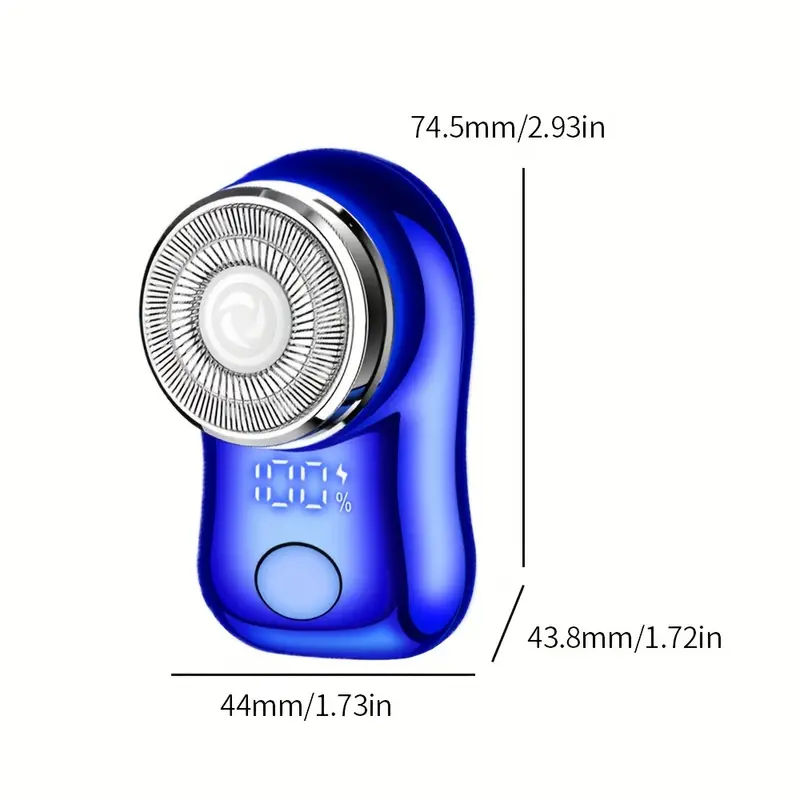Electric Razor For Men, Mini-Shave Portable Electric Shaver, Pocket Size Portable Shaver Wet And Dry Men's Razor USB Rechargeable Shaver, Holiday Gift Blue USB Charge