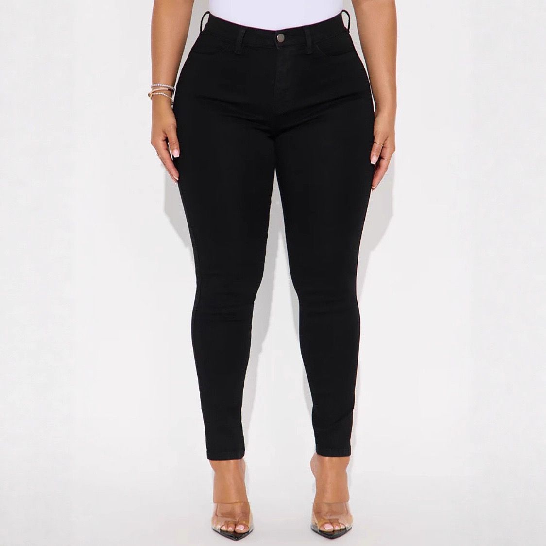 Cross border versatile stretch high waisted jeans for European and American women, pencil shorts for women dark blue L