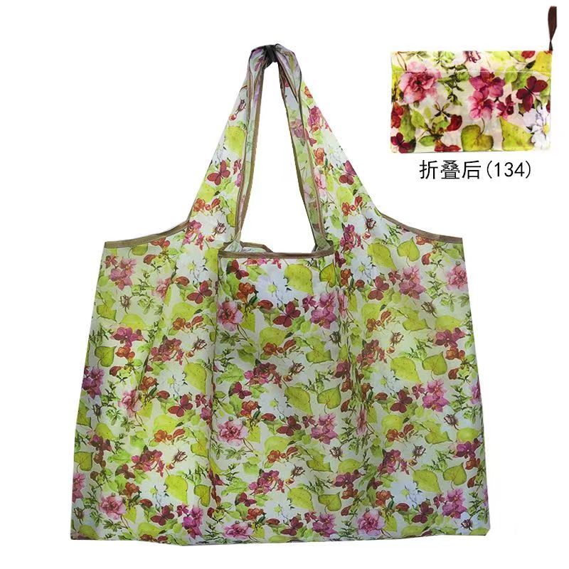 High Capacity Folding Shopping Bag Environmentally Friendly Creative Portable Printing Storage Bag Handbags Travel Outdoor