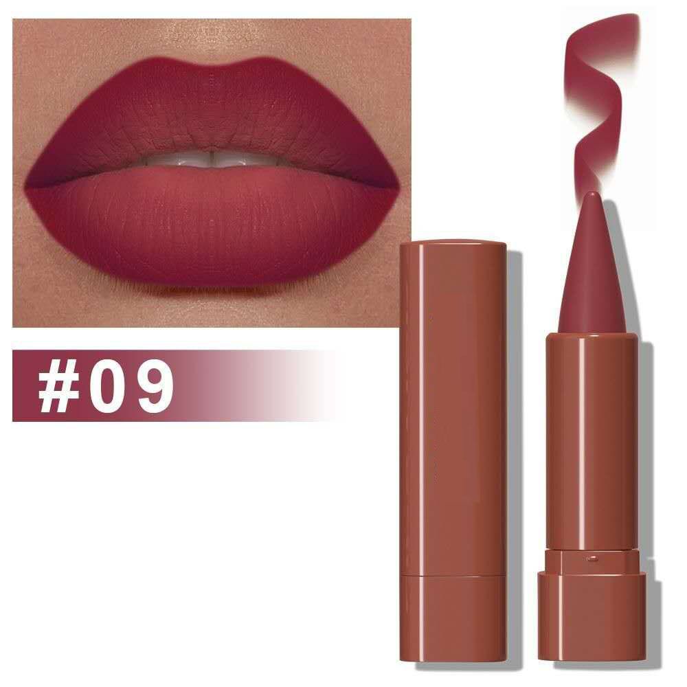 Maroon Gradient Matte Lipstick Crayon Lip Liner pencil, Flawless Contour Gradual Ombre Effect lip Pencil, for Women Long Lasting Waterproof Smudge Proof Lipstick Pencil