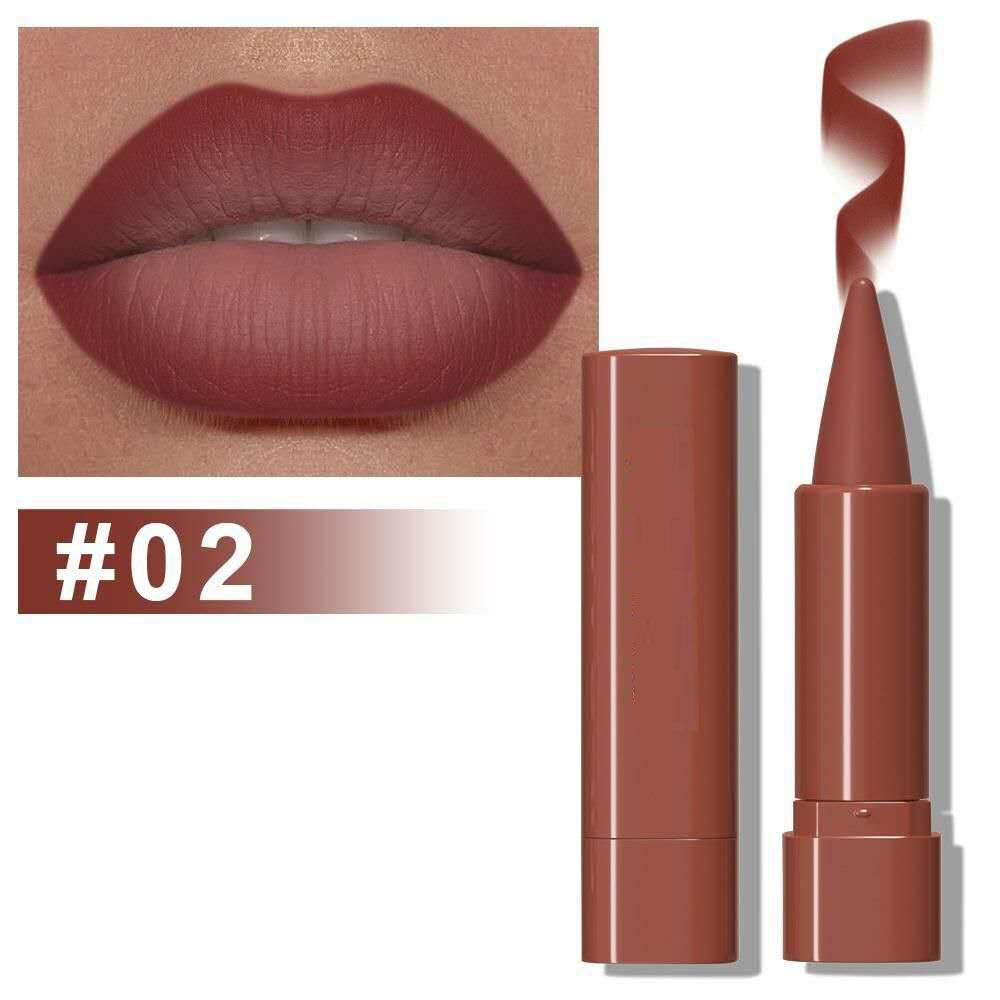 Maroon Gradient Matte Lipstick Crayon Lip Liner pencil, Flawless Contour Gradual Ombre Effect lip Pencil, for Women Long Lasting Waterproof Smudge Proof Lipstick Pencil