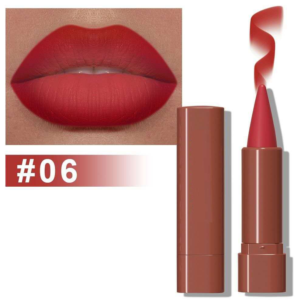 Maroon Gradient Matte Lipstick Crayon Lip Liner pencil, Flawless Contour Gradual Ombre Effect lip Pencil, for Women Long Lasting Waterproof Smudge Proof Lipstick Pencil