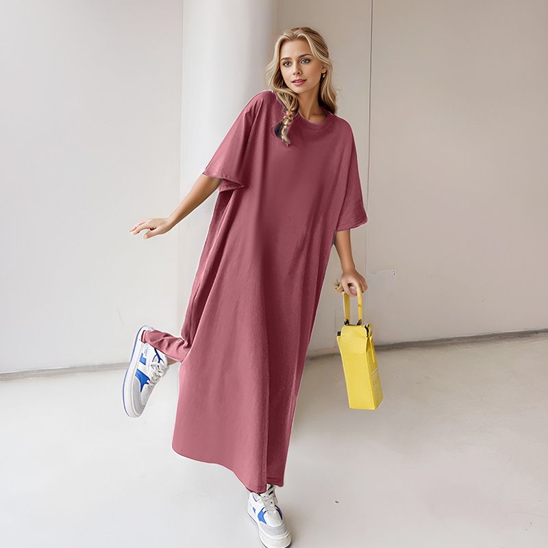 Real time shooting of cross-border short sleeved T-shirts, dresses, children's summer women's dresses, wholesale of clothing on Amazon Europe and America white M