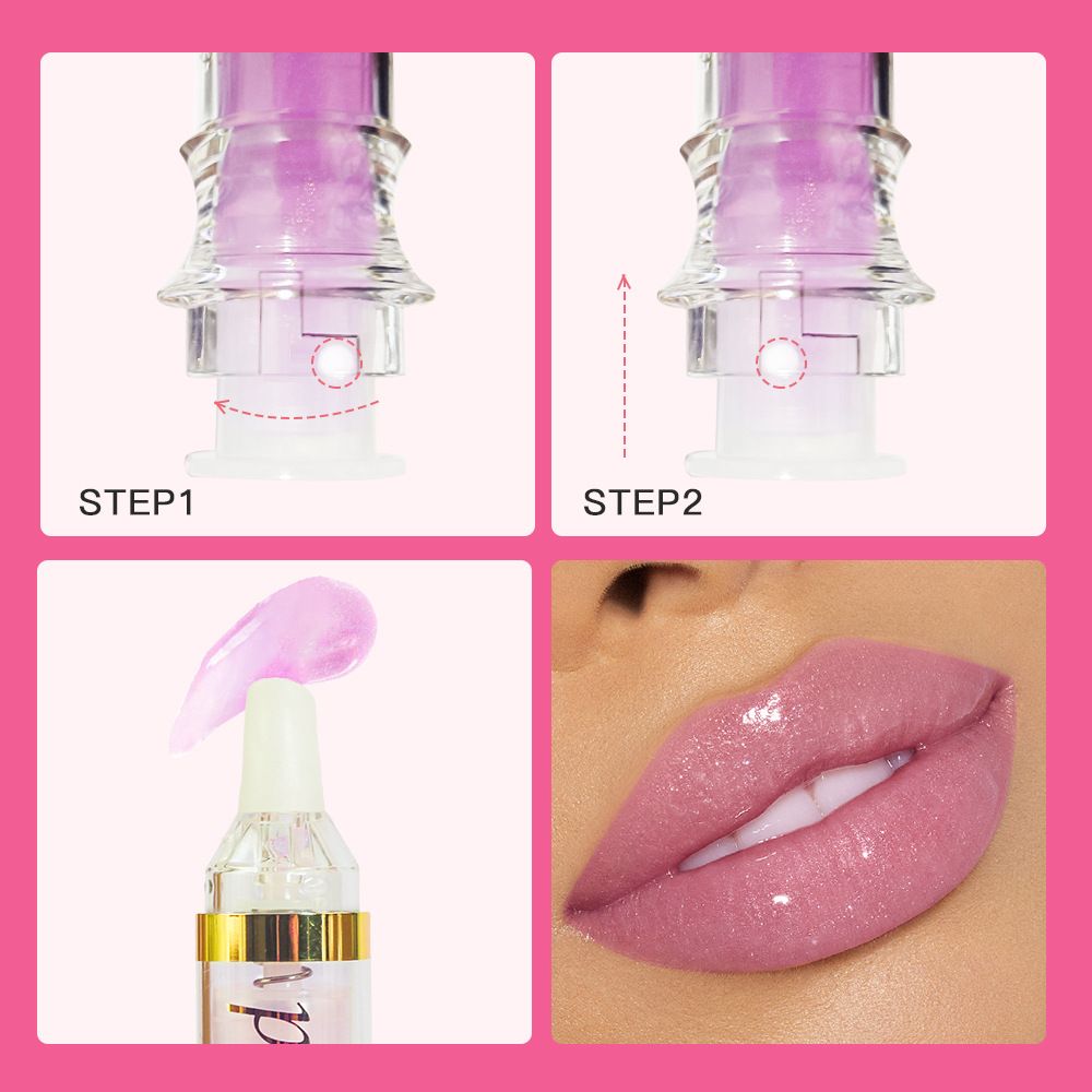 Plumping Mirror Finish Hydrating Lip Lacquer - Reduces Lip Lines with Pearl Shimmer Clear Formula Lip Glosses Lipstick 01# 5ml