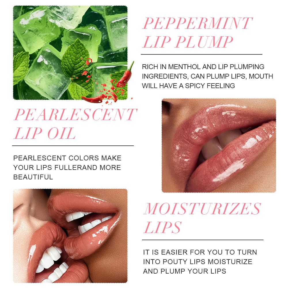 Plumping Mirror Finish Hydrating Lip Lacquer - Reduces Lip Lines with Pearl Shimmer Clear Formula Lip Glosses Lipstick 01# 5ml