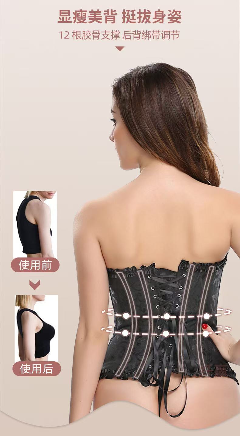 Court-style corset dress, sexy wedding gown, elastic fabric, shape-retaining top, prevents sagging, supports breasts, gathers, and tightens the waist.