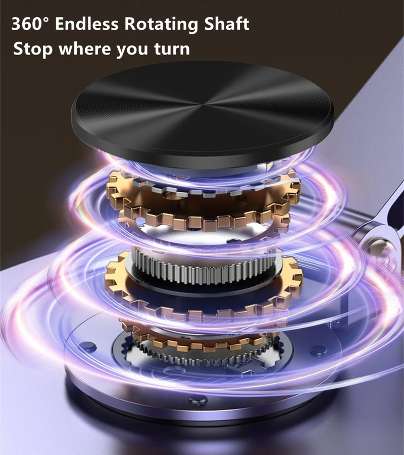 RichRipple 100% Metal Universal Desk Phone Holder Stand Adjustable 360°Rotating Desktop Flat Hold Foldable Portable Stand For Phone/Pad/Tablet Mounts & Stands