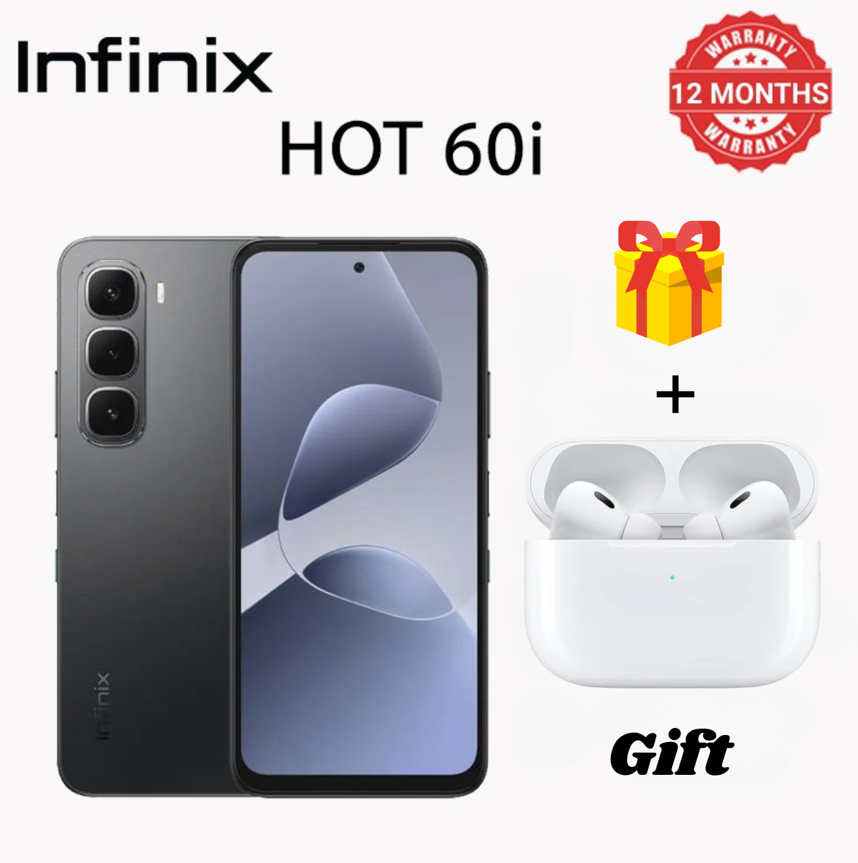 【Gift】Infinix HOT60i 6.7"128GB/8(4+4)GB 120Hz display mediatek helio G81 ultimate 5160Mah 45W charging 50mp rear camera 8mp front camera IP Rated 64 dust/water resistant 4G and AI Smartphone