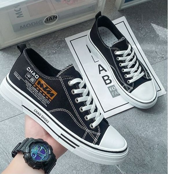 2025 New Men's Versatile Casual Sneakers, Korean Fashion Trend, Wear-Resistant & Breathable Canvas Shoes, Stylish Lightweight Skateboarding Shoes for Daily Leisure & Sports