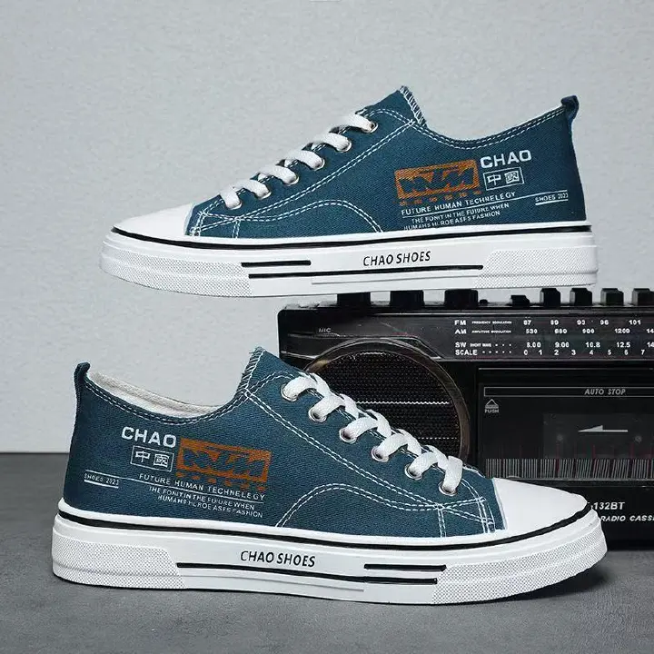 2025 New Men's Versatile Casual Sneakers, Korean Fashion Trend, Wear-Resistant & Breathable Canvas Shoes, Stylish Lightweight Skateboarding Shoes for Daily Leisure & Sports
