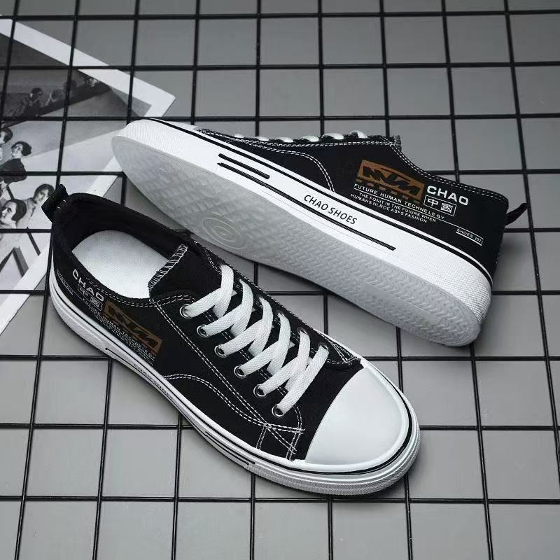 2025 New Men's Versatile Casual Sneakers, Korean Fashion Trend, Wear-Resistant & Breathable Canvas Shoes, Stylish Lightweight Skateboarding Shoes for Daily Leisure & Sports