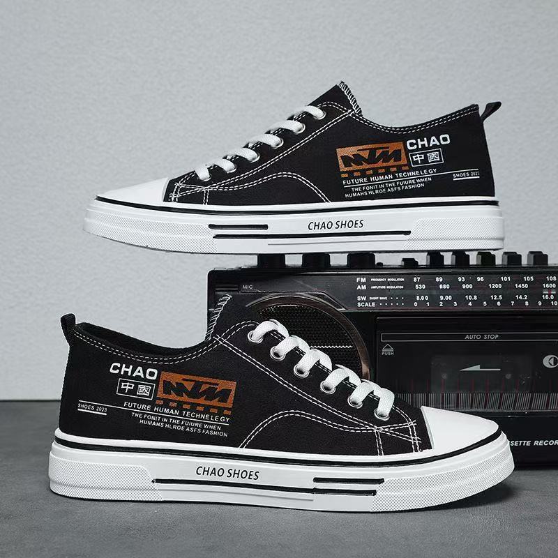 2025 New Men's Versatile Casual Sneakers, Korean Fashion Trend, Wear-Resistant & Breathable Canvas Shoes, Stylish Lightweight Skateboarding Shoes for Daily Leisure & Sports