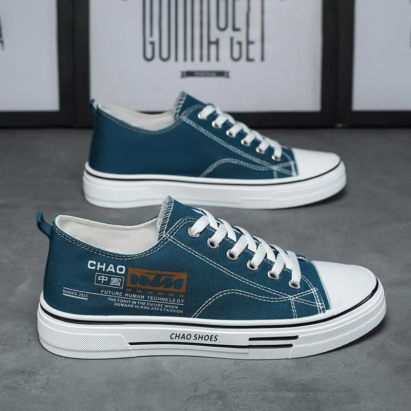 2025 New Men's Versatile Casual Sneakers, Korean Fashion Trend, Wear-Resistant & Breathable Canvas Shoes, Stylish Lightweight Skateboarding Shoes for Daily Leisure & Sports