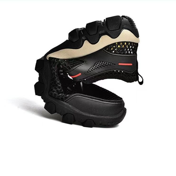 Men's 2025 Mesh Outdoor Shoes, Soft Sole Non-Slip Hiking & Wading Shoes, Breathable Elastic Band Slip-On Hollow Out Fishing Sneakers for Mountaineering & Water Sports