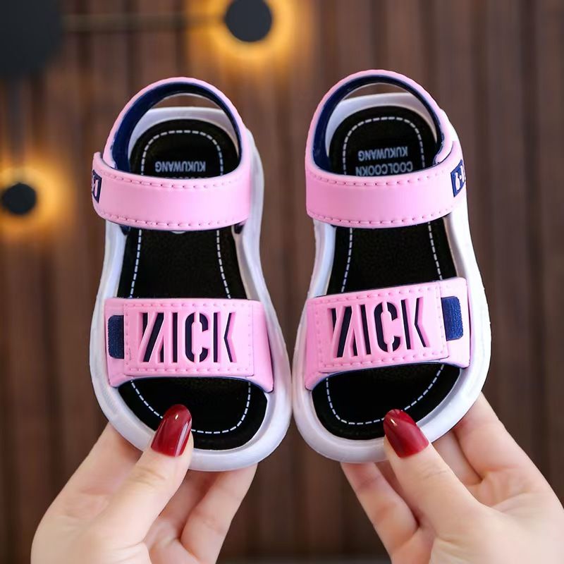 2025 Korean Style Kids Sandals for Boys Girls Big Kids Soft Non-Slip Sole Open-Toe Breathable Adjustable Straps Trendy Summer Beach Casual Shoes