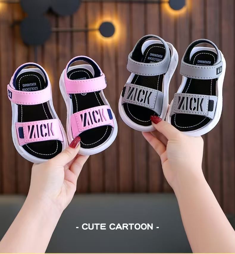 2025 Korean Style Kids Sandals for Boys Girls Big Kids Soft Non-Slip Sole Open-Toe Breathable Adjustable Straps Trendy Summer Beach Casual Shoes