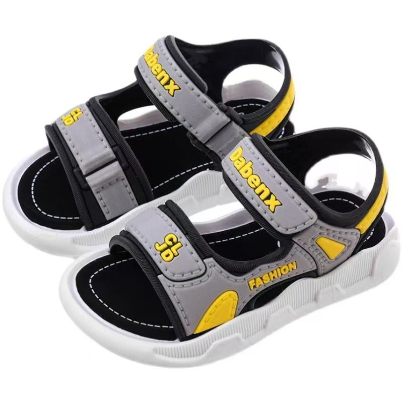 2025 Korean Style Kids Sandals for Boys Girls Big Kids Soft Non-Slip Sole Open-Toe Breathable Adjustable Straps Trendy Summer Beach Casual Shoes