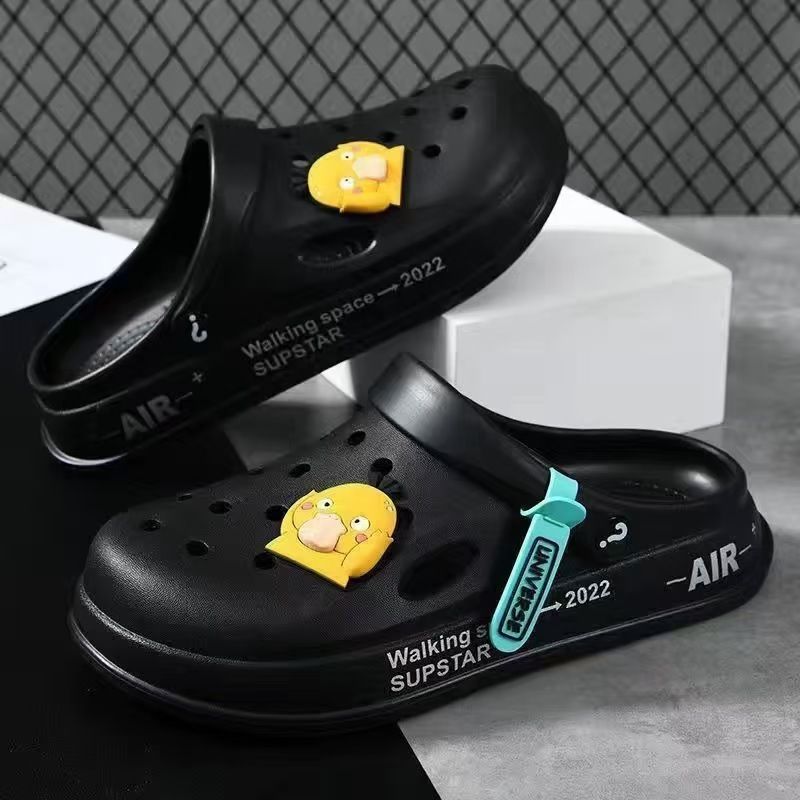 2025 Men's Non-Slip Cloud-Feel Clogs Indoor & Outdoor Dual-Use Waterproof Slippers Sports Casual Closed-Toe Sandals Unisex Couple Shoes with Breathable Perforations