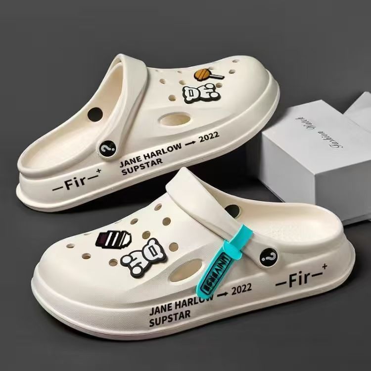 2025 Men's Non-Slip Cloud-Feel Clogs Indoor & Outdoor Dual-Use Waterproof Slippers Sports Casual Closed-Toe Sandals Unisex Couple Shoes with Breathable Perforations