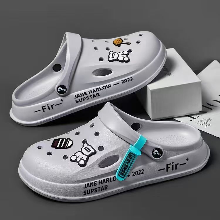 2025 Men's Non-Slip Cloud-Feel Clogs Indoor & Outdoor Dual-Use Waterproof Slippers Sports Casual Closed-Toe Sandals Unisex Couple Shoes with Breathable Perforations