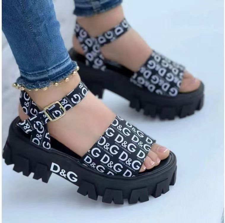 Women's New Roman Sandals, Round Toe Platform Wedge, Breathable Summer Shoes, Casual Beach Sandals, Fashionable Height Boost, Plus Size Available