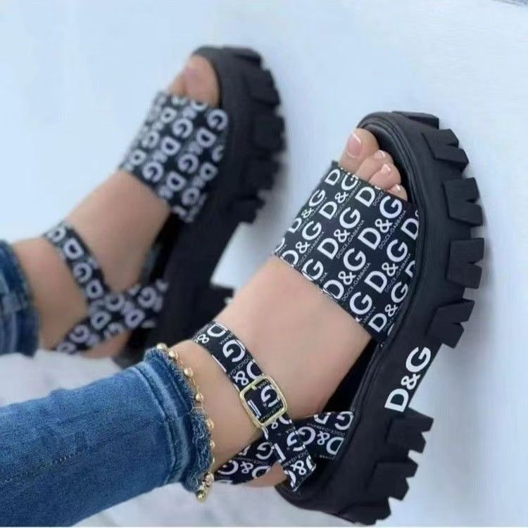 Women's New Roman Sandals, Round Toe Platform Wedge, Breathable Summer Shoes, Casual Beach Sandals, Fashionable Height Boost, Plus Size Available