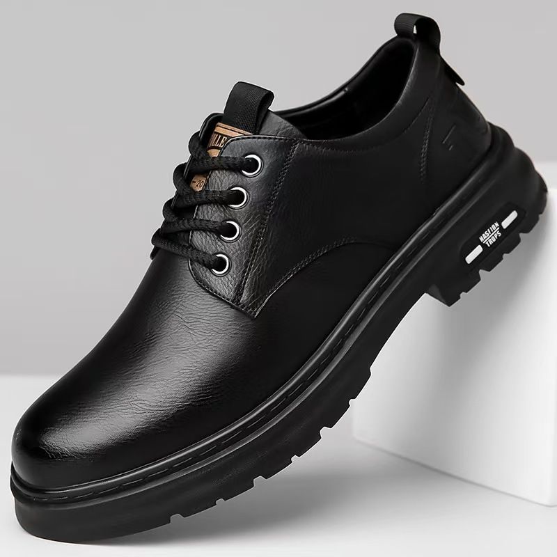 Men's New Business Casual Shoes | British Style Soft-Sole Work Boots | Lightweight Non-Slip Leather Shoes for Office & Daily Wear