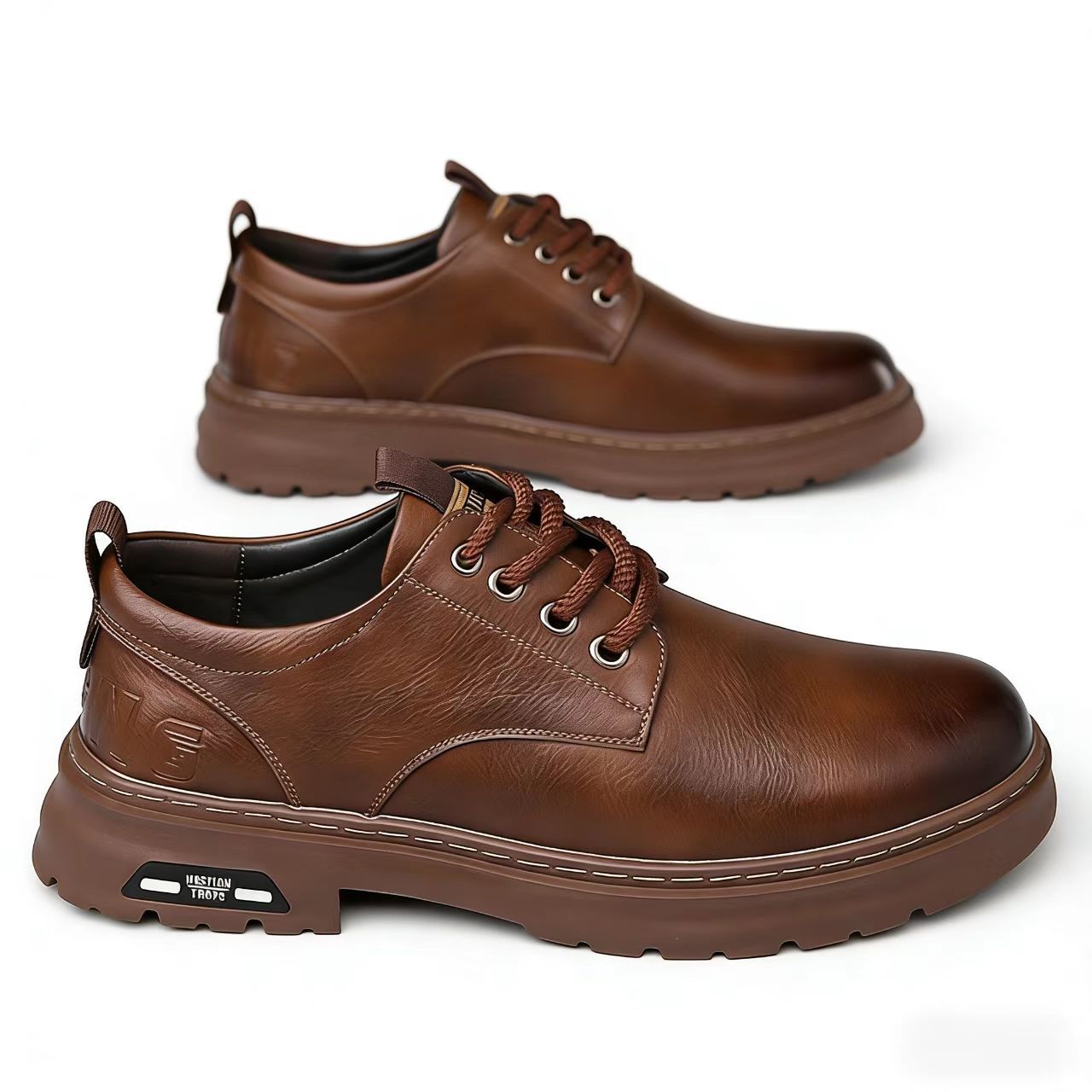 Men's New Business Casual Shoes | British Style Soft-Sole Work Boots | Lightweight Non-Slip Leather Shoes for Office & Daily Wear